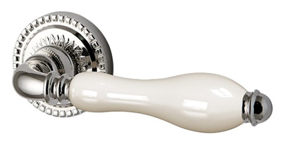 РУЧКА РАЗДЕЛЬНАЯ SILVIA CL1 SILVER-925/LWP-109 СЕРЕБРО 925/БЕЖЕВЫЙ ФАРФОР