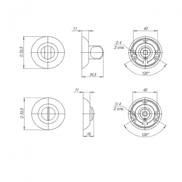 ЗАВЁРТКА (РУЧКА PUNTO) ПОВОРОТНАЯ BK6.R.TL54 (BK6 TL) BL-24 ЧЁРНЫЙ